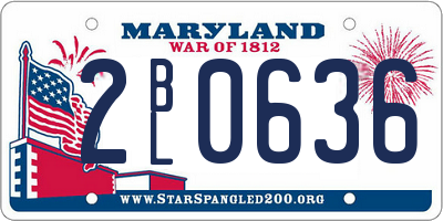 MD license plate 2BL0636