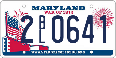 MD license plate 2BL0641