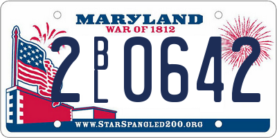 MD license plate 2BL0642