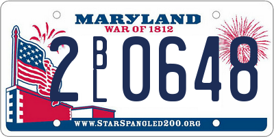 MD license plate 2BL0648