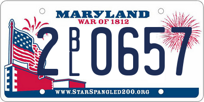 MD license plate 2BL0657
