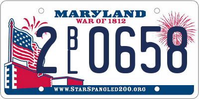 MD license plate 2BL0658