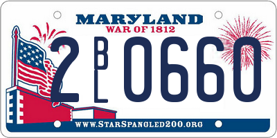 MD license plate 2BL0660