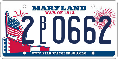 MD license plate 2BL0662
