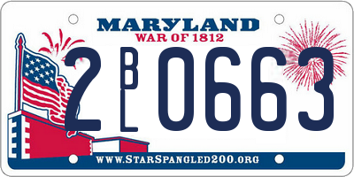 MD license plate 2BL0663