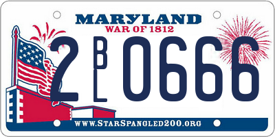 MD license plate 2BL0666