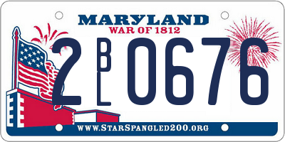 MD license plate 2BL0676