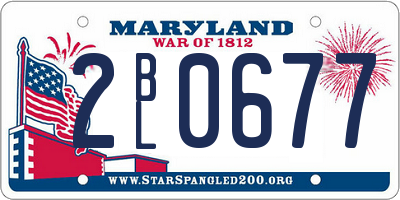 MD license plate 2BL0677