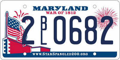 MD license plate 2BL0682