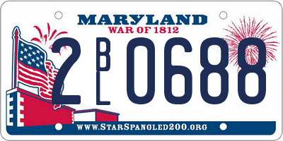 MD license plate 2BL0688