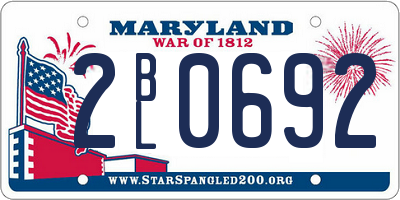MD license plate 2BL0692