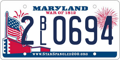 MD license plate 2BL0694