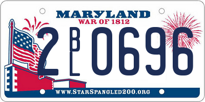 MD license plate 2BL0696