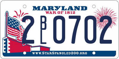 MD license plate 2BL0702