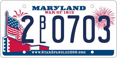 MD license plate 2BL0703