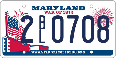 MD license plate 2BL0708