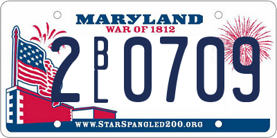 MD license plate 2BL0709