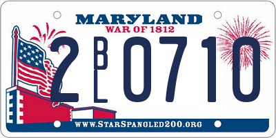 MD license plate 2BL0710