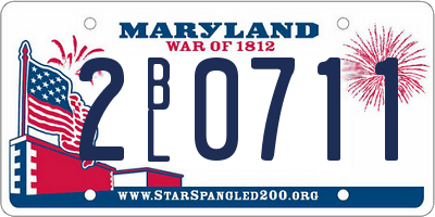 MD license plate 2BL0711
