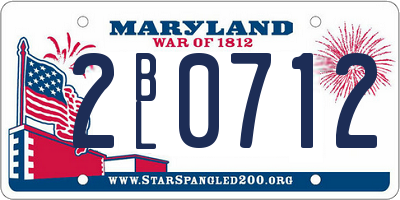 MD license plate 2BL0712