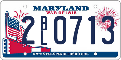MD license plate 2BL0713
