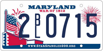 MD license plate 2BL0715