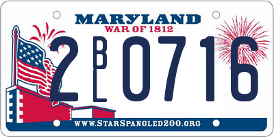 MD license plate 2BL0716