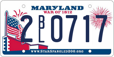 MD license plate 2BL0717