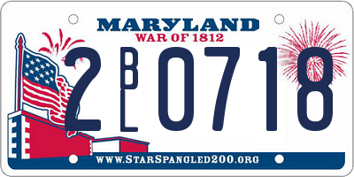MD license plate 2BL0718