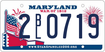 MD license plate 2BL0719