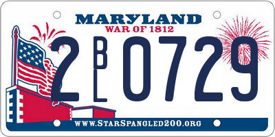 MD license plate 2BL0729