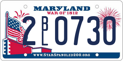 MD license plate 2BL0730