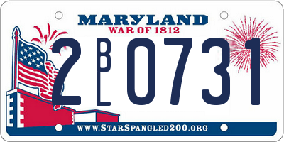 MD license plate 2BL0731