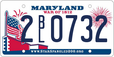 MD license plate 2BL0732