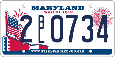 MD license plate 2BL0734