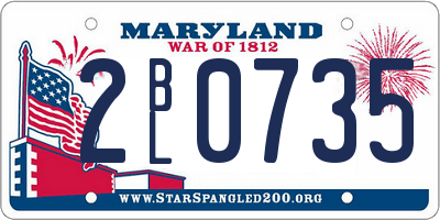 MD license plate 2BL0735