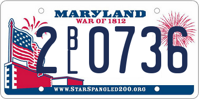 MD license plate 2BL0736
