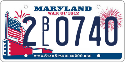 MD license plate 2BL0740