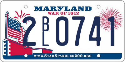 MD license plate 2BL0741