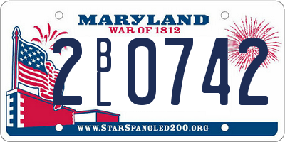 MD license plate 2BL0742