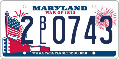 MD license plate 2BL0743