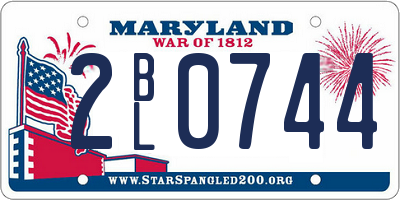 MD license plate 2BL0744