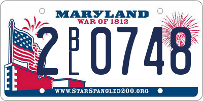 MD license plate 2BL0748