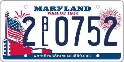MD license plate 2BL0752
