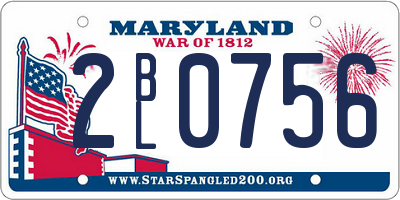MD license plate 2BL0756