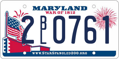 MD license plate 2BL0761