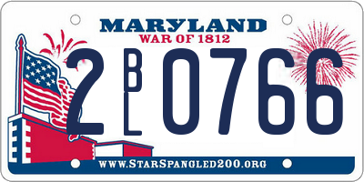 MD license plate 2BL0766