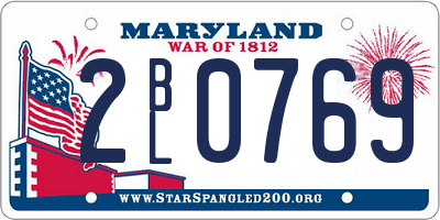 MD license plate 2BL0769