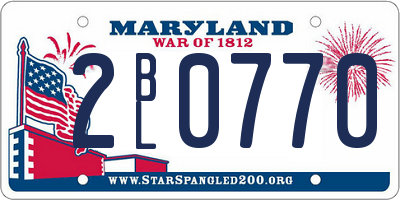 MD license plate 2BL0770