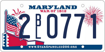 MD license plate 2BL0771